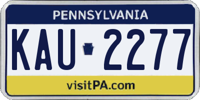 PA license plate KAU2277