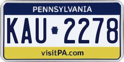 PA license plate KAU2278