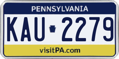 PA license plate KAU2279