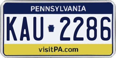 PA license plate KAU2286