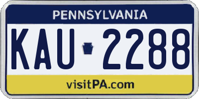 PA license plate KAU2288