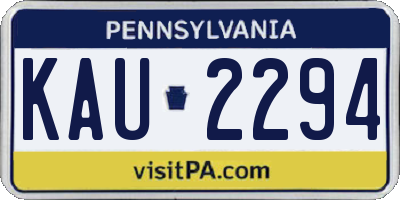 PA license plate KAU2294