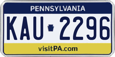 PA license plate KAU2296