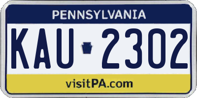 PA license plate KAU2302