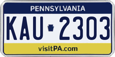 PA license plate KAU2303