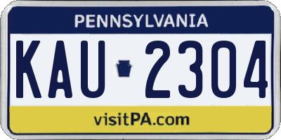 PA license plate KAU2304