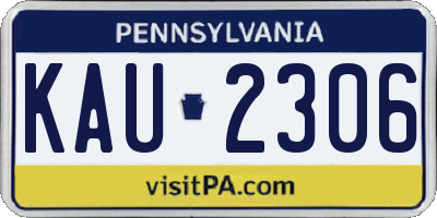 PA license plate KAU2306