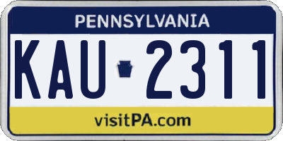 PA license plate KAU2311
