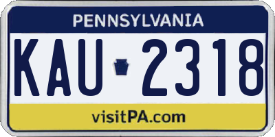 PA license plate KAU2318