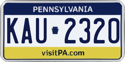 PA license plate KAU2320