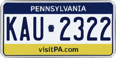 PA license plate KAU2322