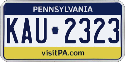PA license plate KAU2323