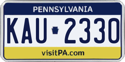 PA license plate KAU2330