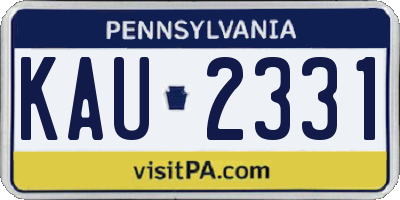 PA license plate KAU2331