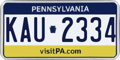 PA license plate KAU2334