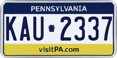 PA license plate KAU2337