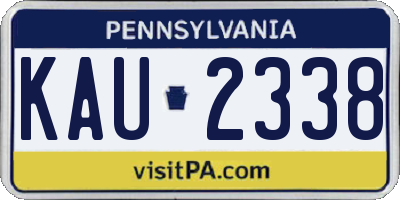 PA license plate KAU2338