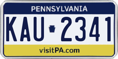 PA license plate KAU2341