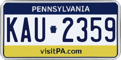 PA license plate KAU2359