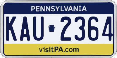 PA license plate KAU2364