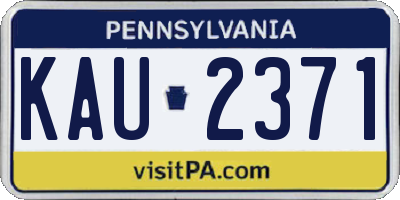PA license plate KAU2371