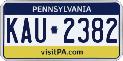PA license plate KAU2382