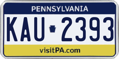 PA license plate KAU2393