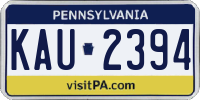 PA license plate KAU2394