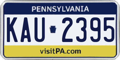 PA license plate KAU2395