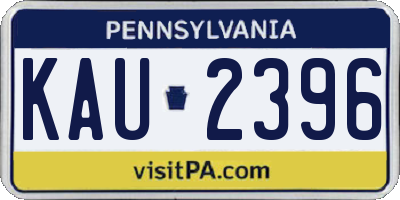 PA license plate KAU2396