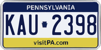 PA license plate KAU2398