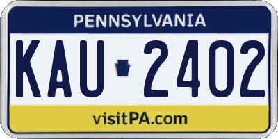 PA license plate KAU2402