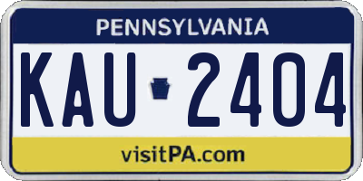 PA license plate KAU2404