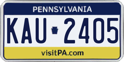PA license plate KAU2405