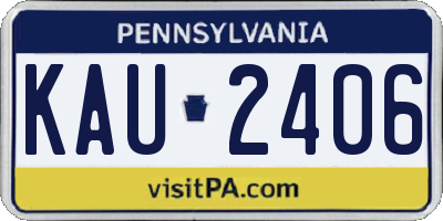 PA license plate KAU2406