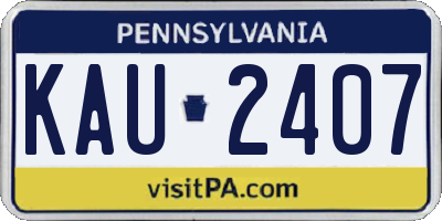 PA license plate KAU2407