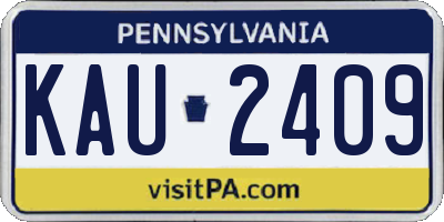 PA license plate KAU2409