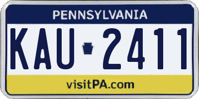 PA license plate KAU2411