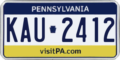 PA license plate KAU2412