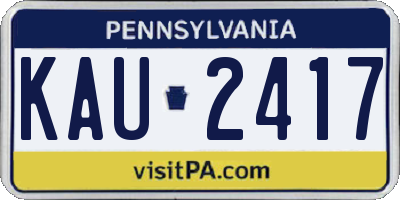 PA license plate KAU2417