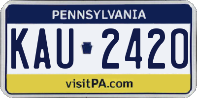 PA license plate KAU2420