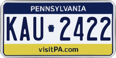 PA license plate KAU2422
