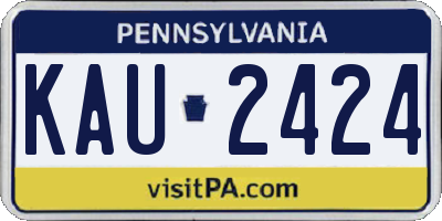 PA license plate KAU2424