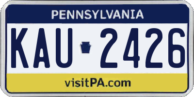 PA license plate KAU2426
