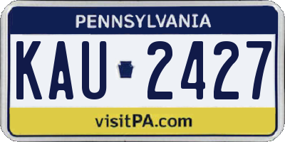 PA license plate KAU2427
