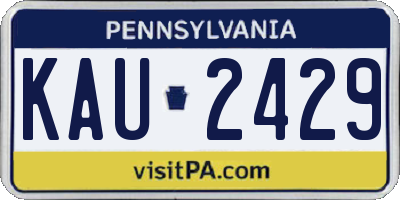 PA license plate KAU2429