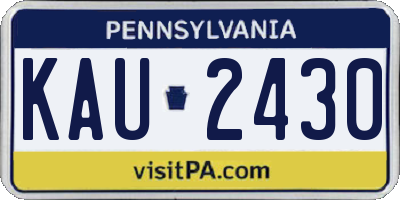 PA license plate KAU2430