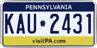 PA license plate KAU2431