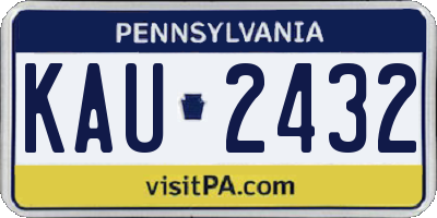 PA license plate KAU2432