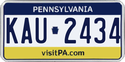 PA license plate KAU2434